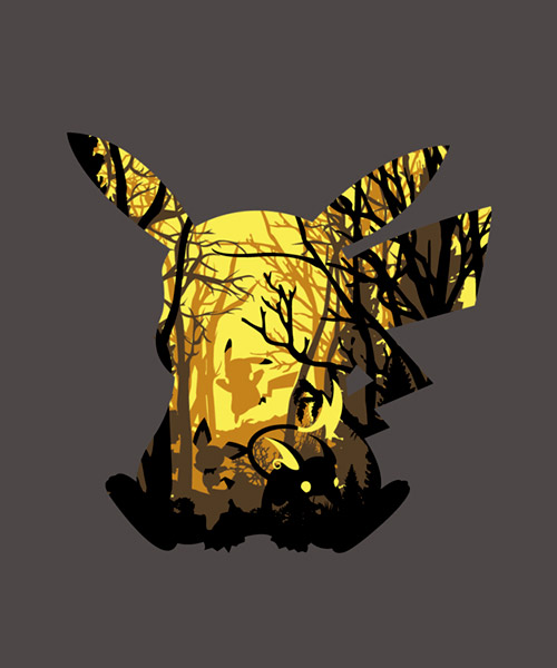 Serie-Camiseta-El-Bosque-electrico-de-Pikachu