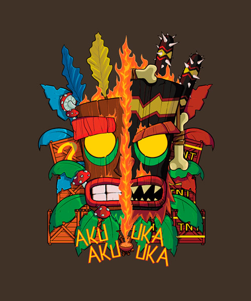 Videojuegos-Camiseta-Aku-Aku-y-Uka-Uka