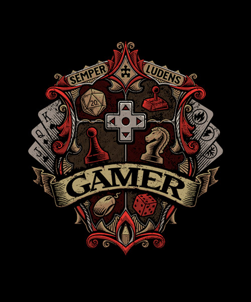 Videojuegos-Camiseta-Insignia-Gamer