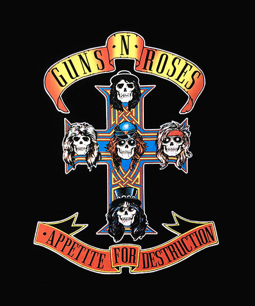 Música Ilustración Trasera Guns N Roses Appetite for Destruction