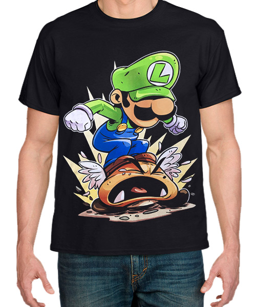 Videojuegos-Camiseta-Luigi-y-Goomba