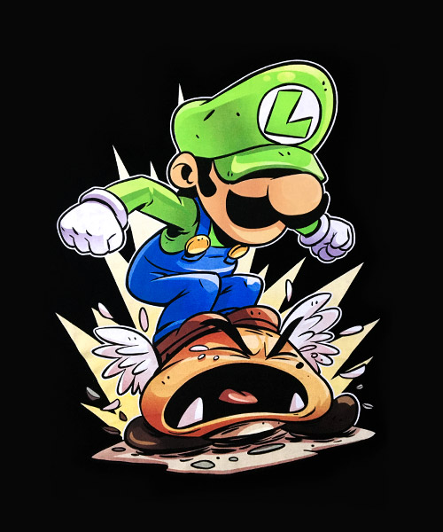 Videojuegos-Camiseta-Luigi-y-Goomba