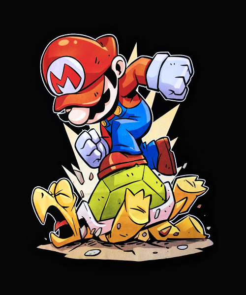 Videojuegos-Camiseta-Mario-Bros-y-Koopa-Troopa