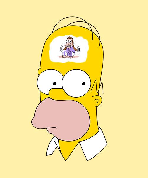 Camiseta Homero Simpsons pensando
