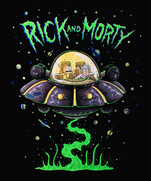 Camiseta Mandrágora Store Rick & Morty en el Crucero Espacial
