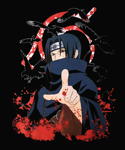 Camiseta Mandrágora Store Naruto Itachi Sharigan