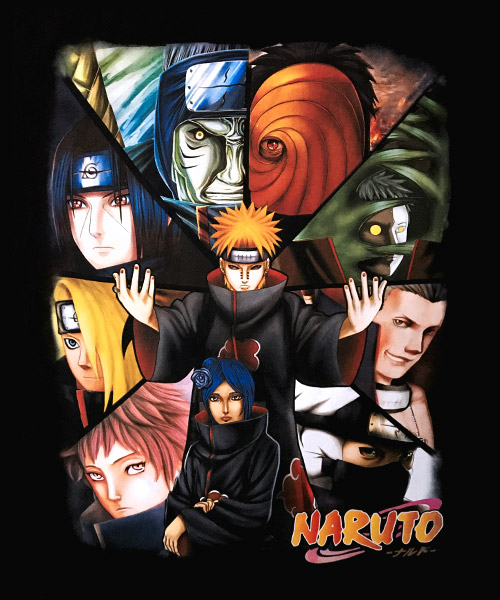 Camiseta Mandrágora Store Naruto con los Miembros de Akatsuki