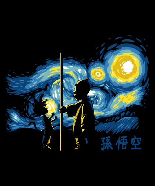 Camiseta unisex Dragon Ball - Goku niño & abuelito remake Van Gogh -  Mandragora Store
