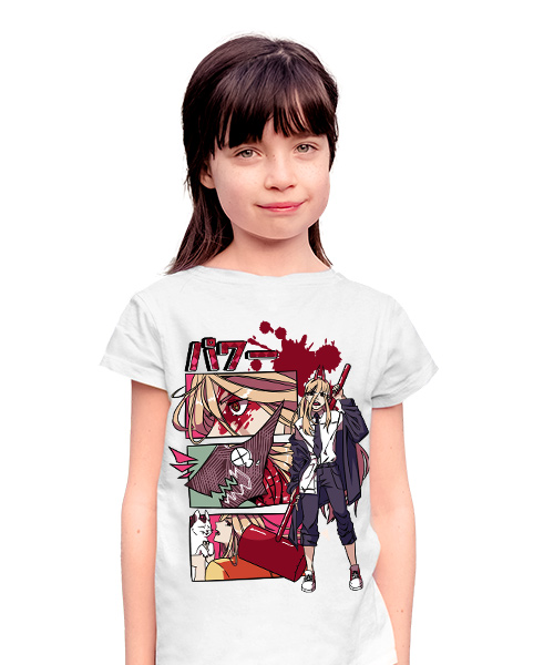 Camiseta Anime Motosserra Chainsaw Man Power Gatinho Anime Unissex