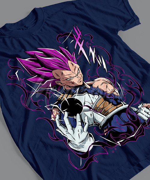 Camiseta Vegeta Ultra ego bordado Dragon ball camisa bordado anime