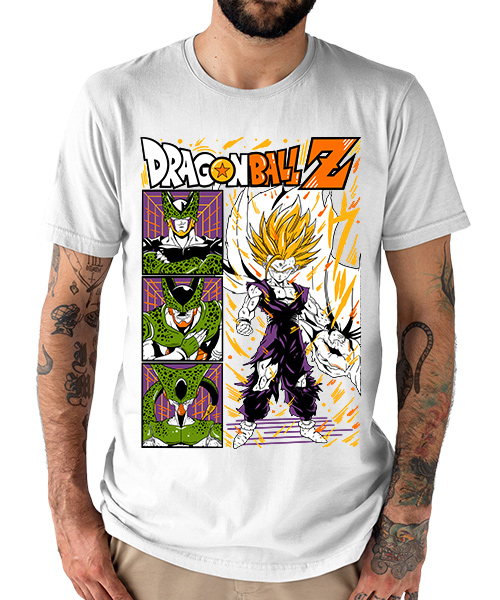 Camiseta Camisa Dragon Ball Z Cell Vs Sayajin