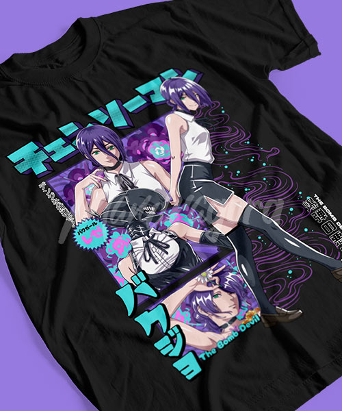 Chainsaw-Man-El-Arco-de-Reze-Demonio-Bomba-Girl-Tshirt-Black