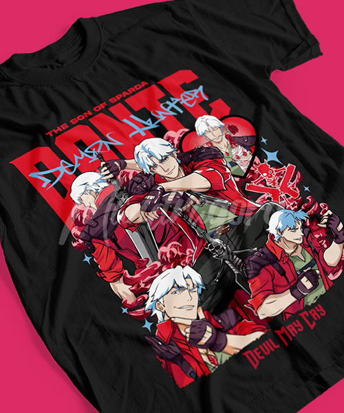 Devil-May-Cry-Dante-Galan-Mercenario-Tshirt-Black