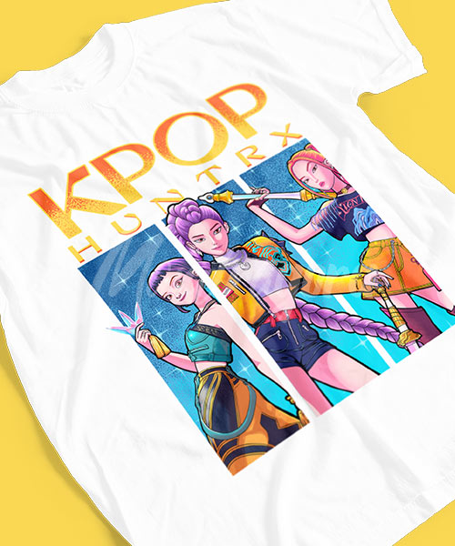 HUNTRIX-KPop-Demon-Hunters-Grupo-de-Cazadoras-Tshirt