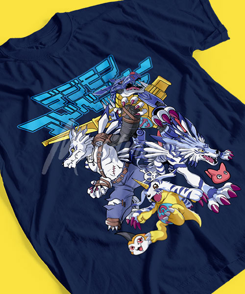 Digimon-Gabumon-Evoluciones-Tshirt-blue