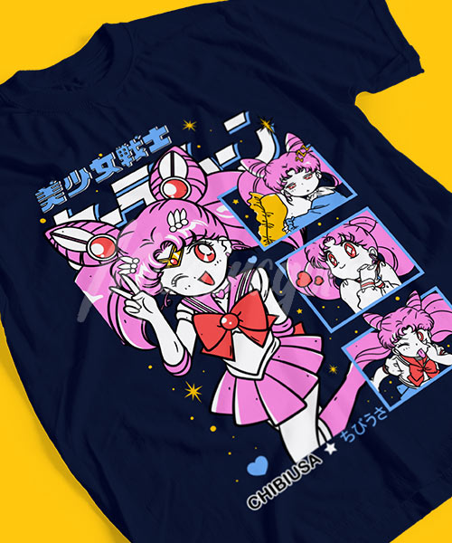 Sailor-Moon-Chibiusa-Tsukino-Princesa-Usagi-Tshirt-Blue
