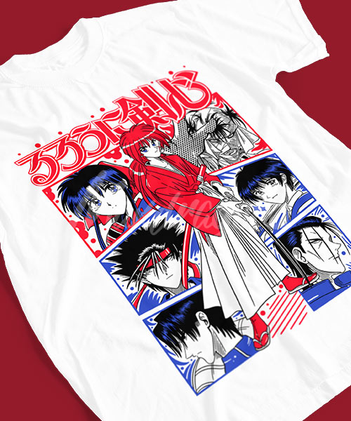 Samurai-X-Kenshin-Legendario-Guerrero-Tshirt-White