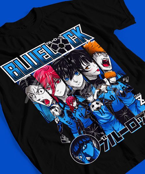 Blue-Lock-Equipo-Z-Anime-futbol-Tshirt-Black