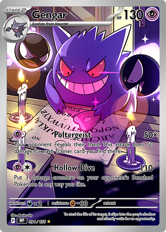 Tarjeta Pokémon Gengar Tabla Ouija