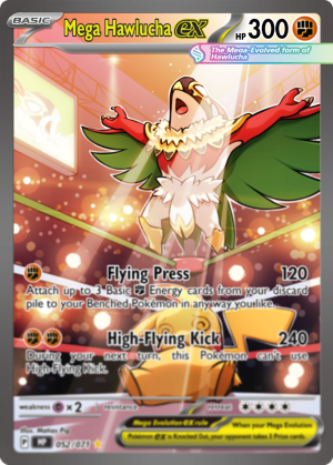 Carta Pokemon Hawlucha y Pikachu en la Lucha Libre