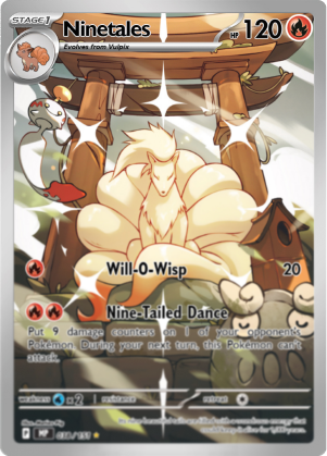Carta Pokemon Ninetales evolucion de Vulpix