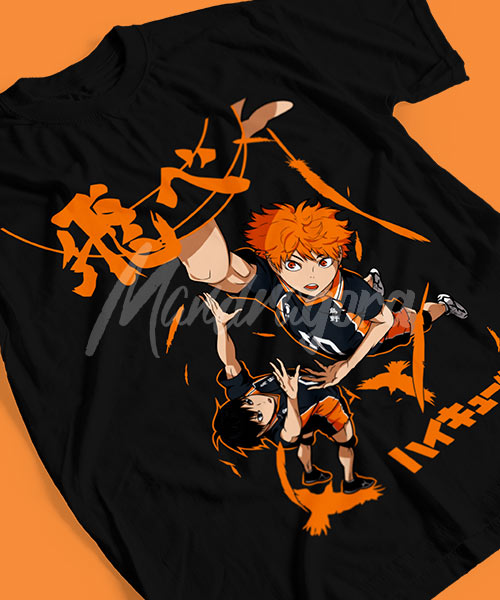 Haikyuu-Shoyo-Hinata-y-Tobio-Kageyama-en-Juego-Tshirt-Black