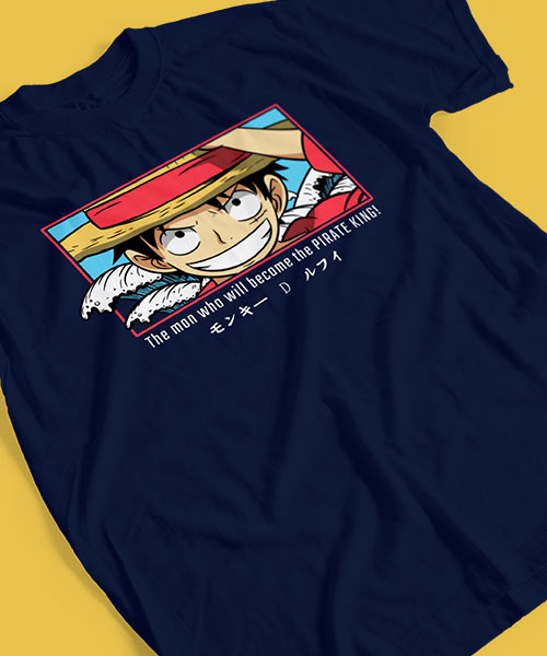 One-Piece-Monkey-D-Luffy-Rey-Pirata-Tshirt-Blue