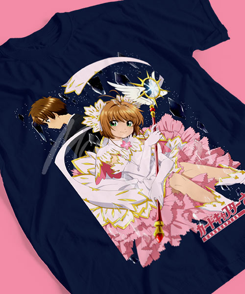 Sakura-Card-Captor-Del-Odio-al-Amor-Syaoran-y-Sakuara-Tshirt-blue